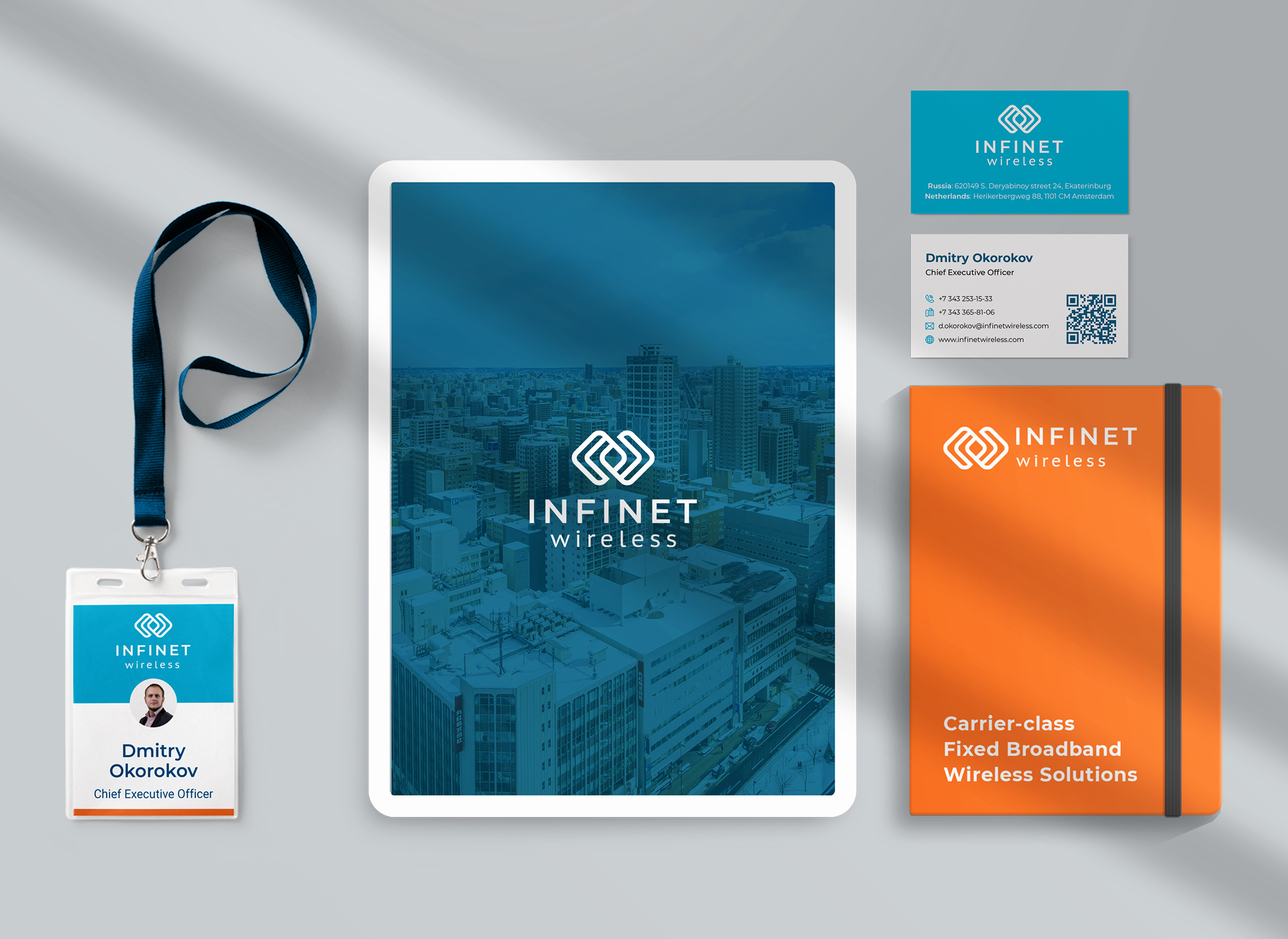 Telecom brand identity - logo design and marketing collateral design